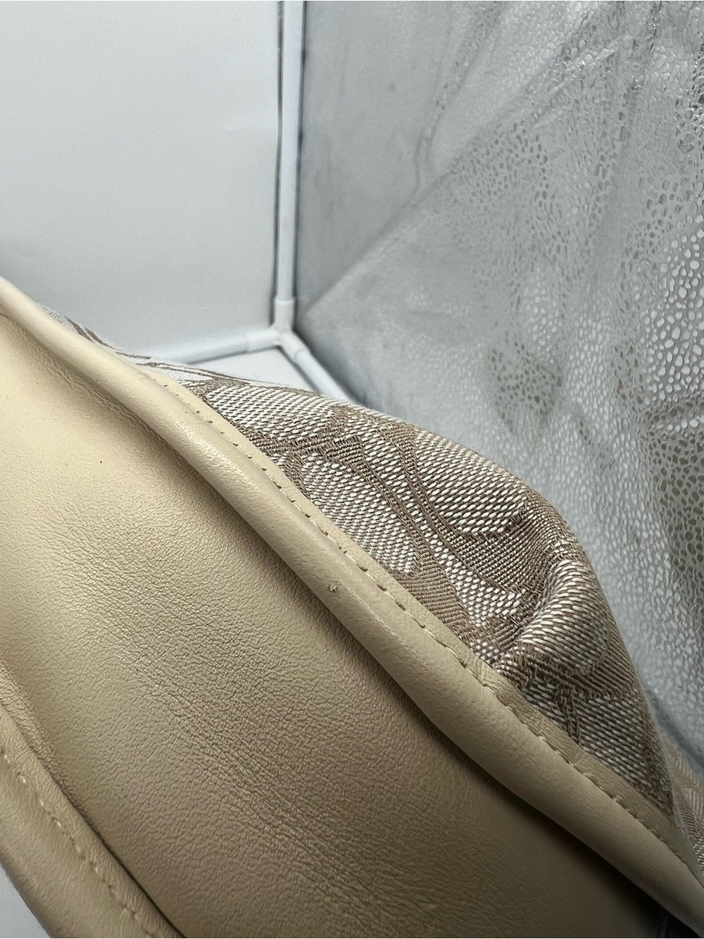 COACH C2588 Ergo Signature Jacquard Brass Stone Ivory Leather Shoulder Bag Hobo - Picture 12 of 17